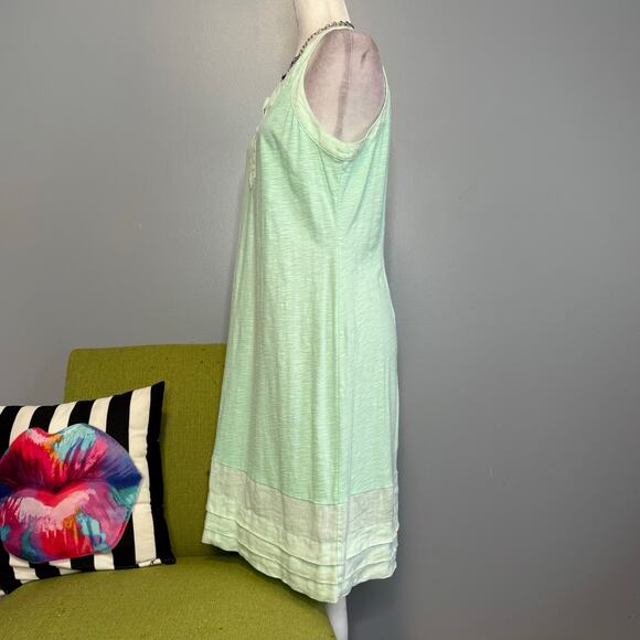 Tommy Bahama Seafoam Blue/Green Tank Dress Cotton Linen - Picture 3 of 5